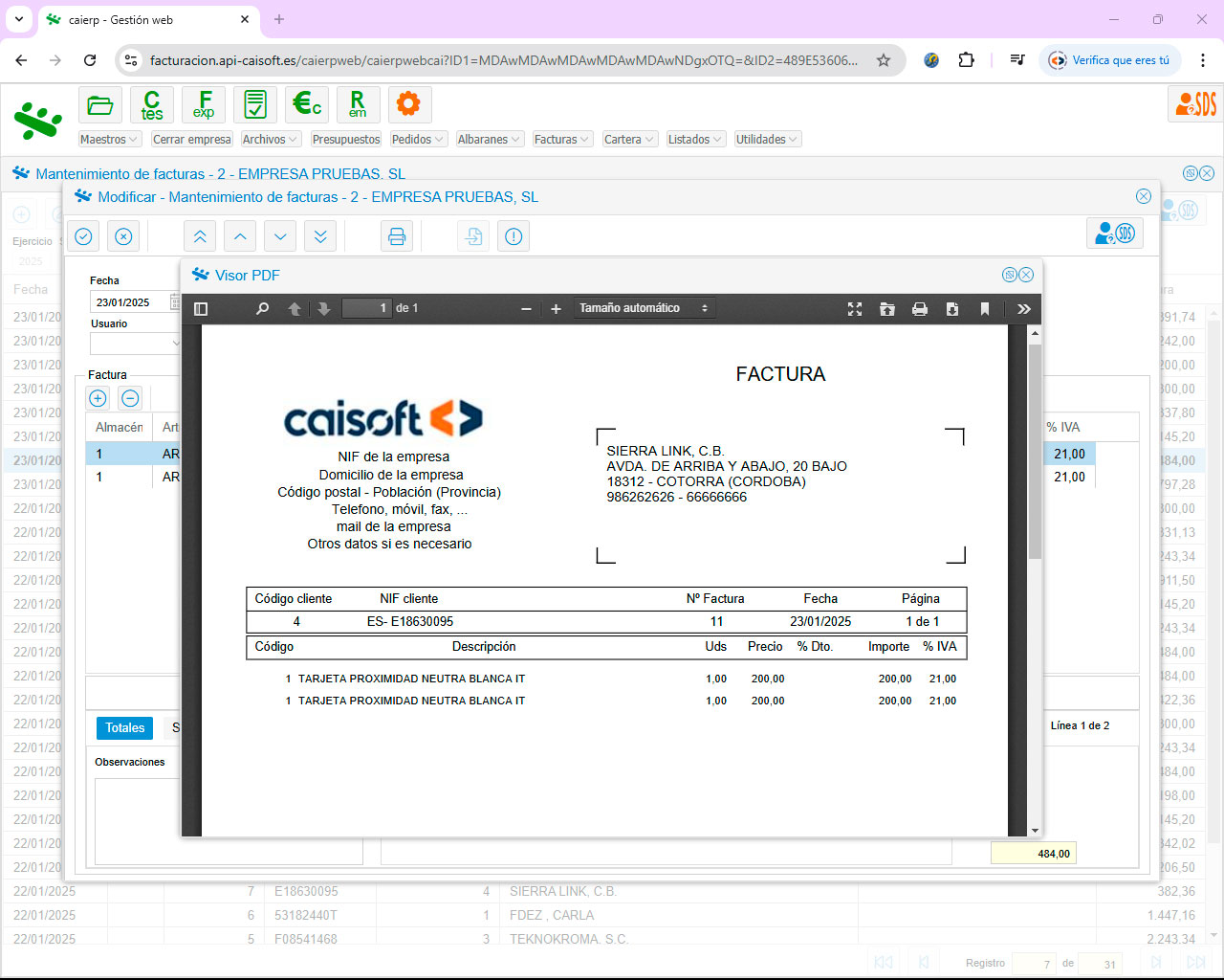 Facturación y gestión integral para empresas y autónomos, adaptada a Verifactu - CAIERP en la web Facturación para empresas y autónomos, adaptada a Verifactu - CAIERP en la web