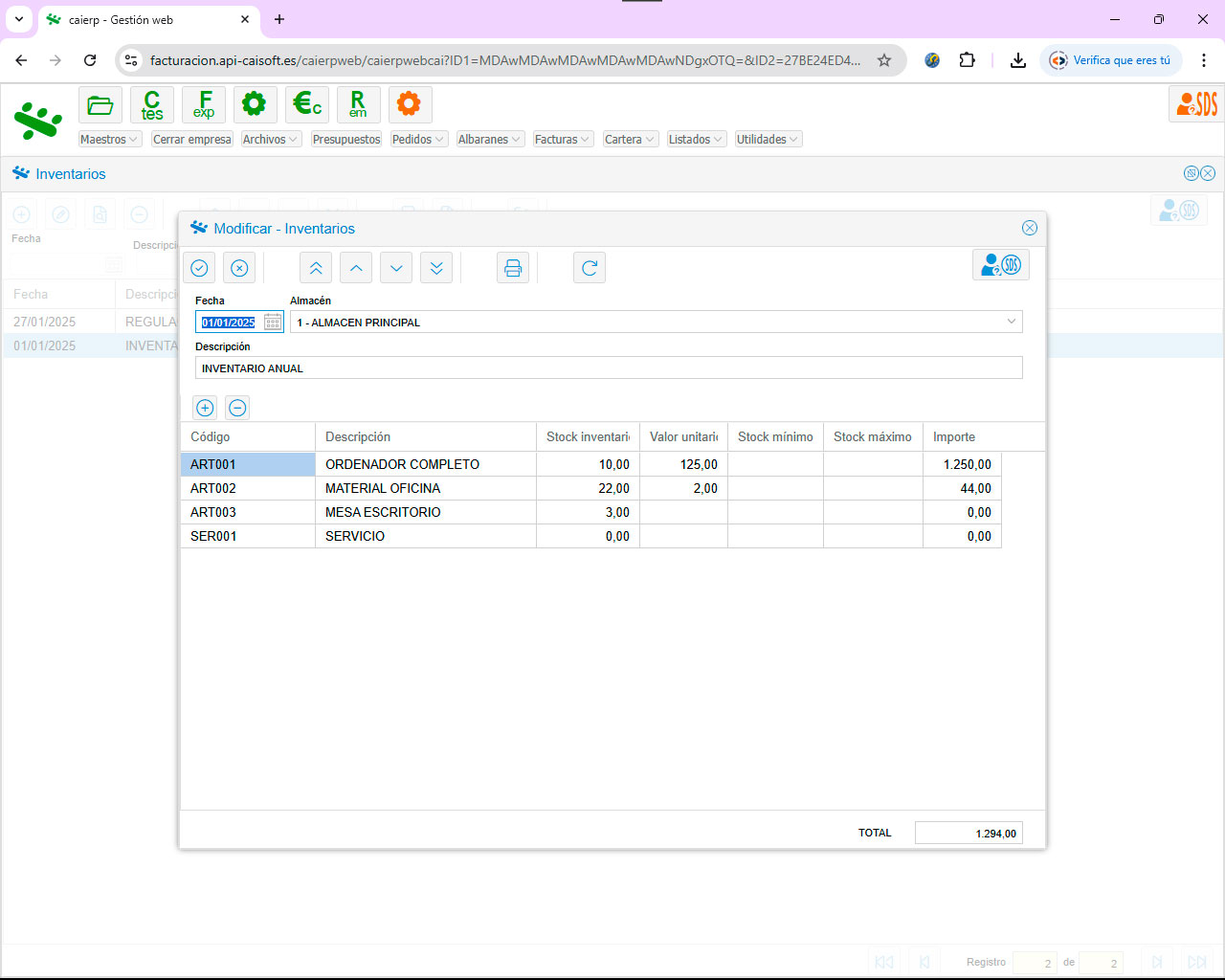 Gestión optimizada de stock y logística con el software ERP CAIERP Control de inventarios, traspasos y ubicaciones de stock con el software ERP online CAIERP